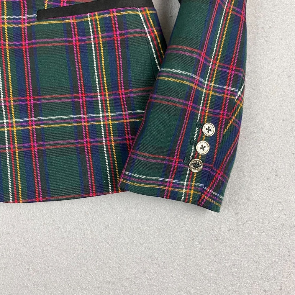 Tommy Hilfiger Plaid Blazer Womens Size 6 Preppy Equestrian Elbow Patch Jacket - Picture 5 of 16